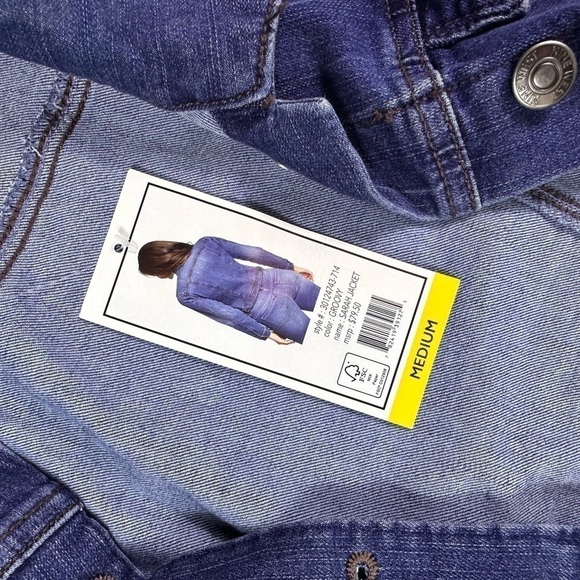 Nine West Women’s Dark Wash Stretch Denim Jacket Wize Medium NWT - Picture 3 of 9